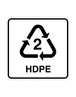 Polyethyleen (HDPE) code 2 sticker