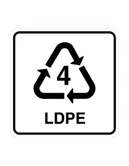 Lagedichtheidpolyetheen (LDPE) code 4 sticker