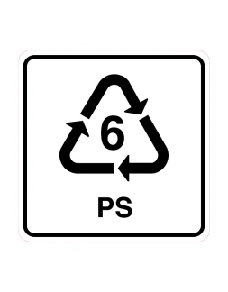 Polystyreen (PS) code 6 sticker