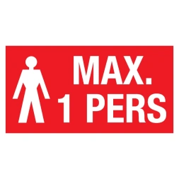 Maximaal 1 persoon sticker