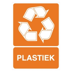 Plastic recycling sticker