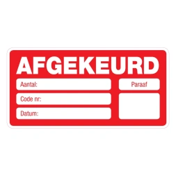 Afgekeurd sticker