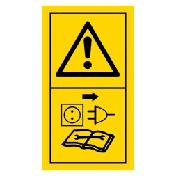 Voor onderhoudswerkzaamheden machine uitschakelen sticker (DIN-norm 30646) - DS1001339