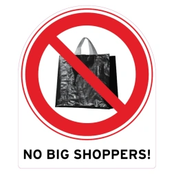 Verboden voor big shoppers sticker - DS1001359