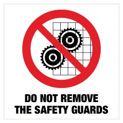 Do not remove the safety guards sticker