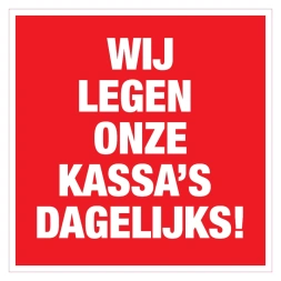 Wij legen onze kassa's dagelijks sticker