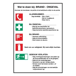 Calamiteiten - Wat te doen bij brand / ongeval sticker