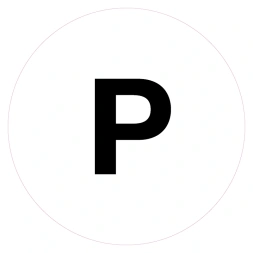 Magazijnsticker P (wit)