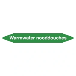 Leidingmarker Warmwater nooddouches sticker