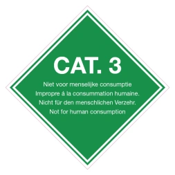 CAT.3 - Niet voor menselijke consumptie sticker