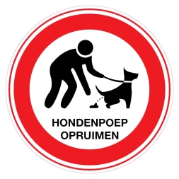 Hondenpoep opruimen sticker