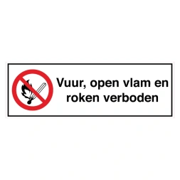 Vuur, open vlam en roken verboden sticker - DS1000202