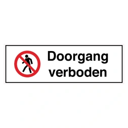 Doorgang verboden sticker