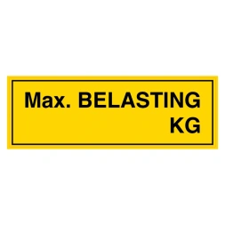 Max. belasting XX kg sticker