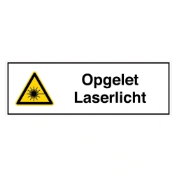 Opgelet: Laserlicht sticker