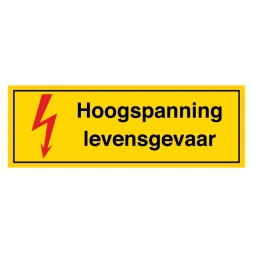 Hoogspanning levensgevaar sticker