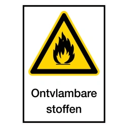 Ontvlambare stoffen sticker