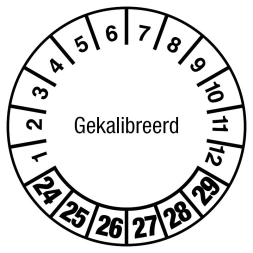 Keuringssticker gekalibreerd