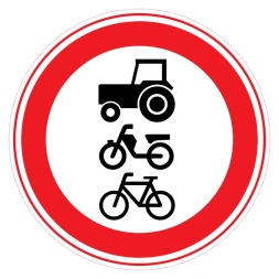 Gesloten voor voertuigen voor ruiters, vee, wagens, motorvoertuigen <25 km/ u sticker