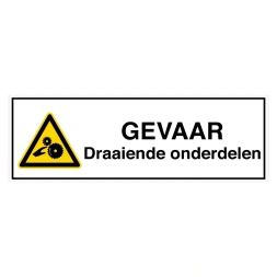 Gevaar: Draaiende onderdelen sticker