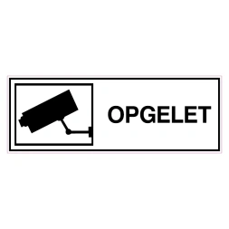 Opgelet: Camerabewaking sticker