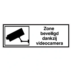 Zone beveiligd dankzij videocamera sticker