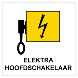 Locatieaanduiding elektra hoofdschakelaar sticker