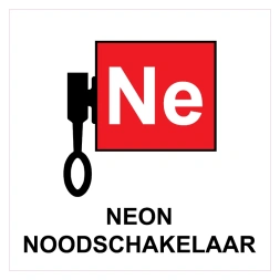 Locatieaanduiding neon noodschakelaar sticker