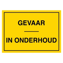 Gevaar / In onderhoud sticker