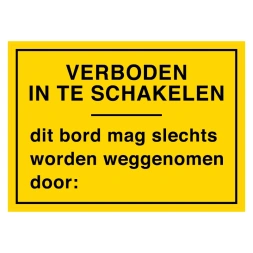 Verboden in te schakelen sticker