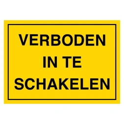 Verboden in te schakelen sticker - DS1000638