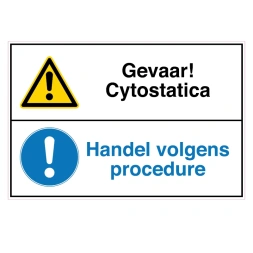 Gevaar! Cytostatica / Handel volgens procedure sticker