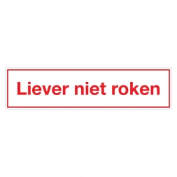 Liever niet roken sticker