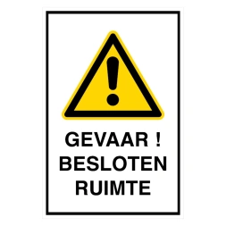 Gevaar! Besloten ruimte sticker