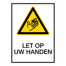 Let op uw handen sticker