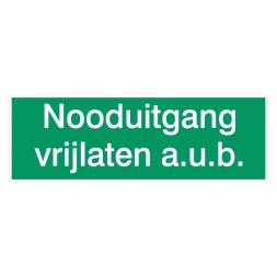 Nooduitgang vrijlaten a.u.b. sticker