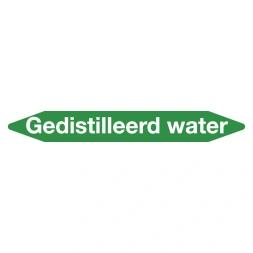 Leidingmarker gedistilleerd water sticker